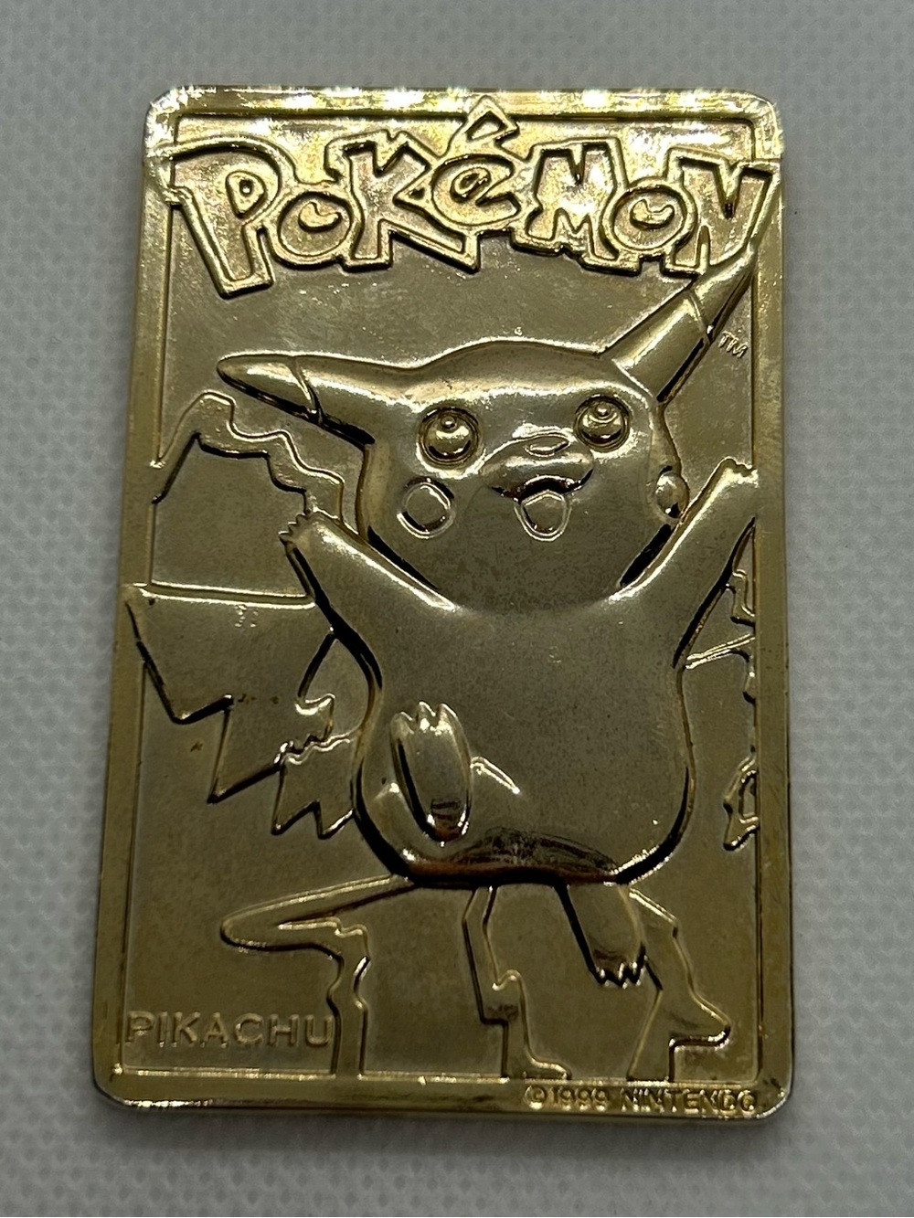 Pikachu 1999 Pokemon 23K Gold-Plated Burger King Nintendo Promo Trading Card